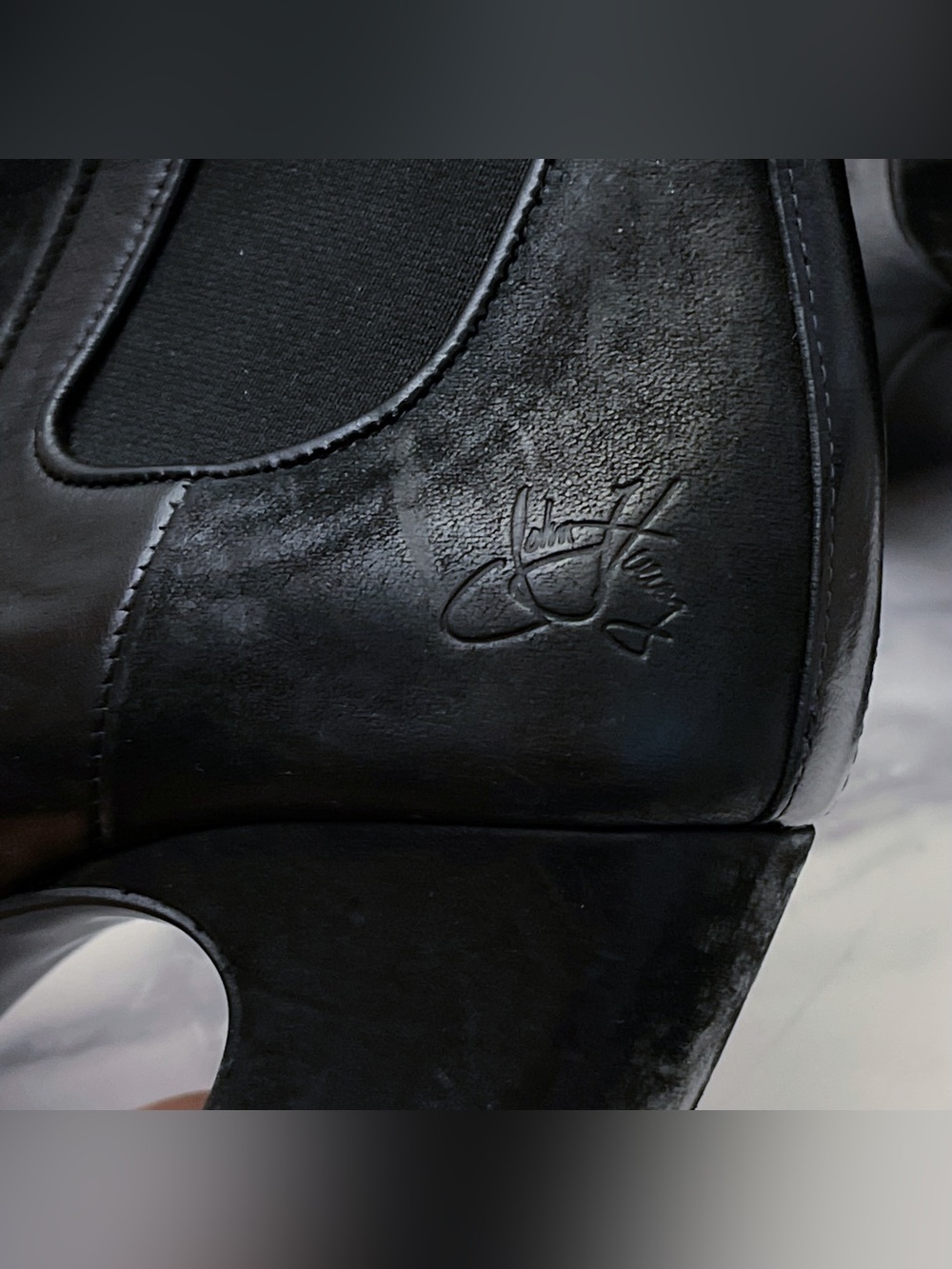 John Fluevog Fast Cars Le Mans Platform Chelsea Boots Black 8 EUC - Picture 5 of 12